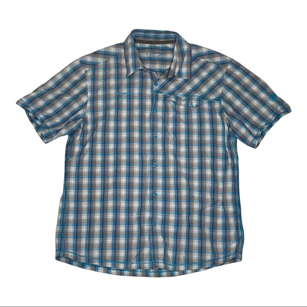 Mammut Plaid Short Sleeve Button Up Shirt Outdoors Hiking Men’s Size XL